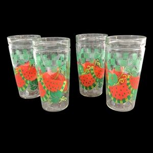 Vintage Anchor Hocking Watermelon Drinking Glasses 16oz Set of 4